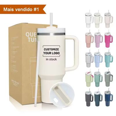 Regalos de negocios 40 oz personalizado Stanley de acero inoxidable de viaje con mango en cualquier color