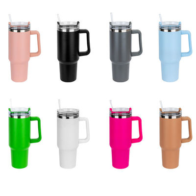 Regalos de negocios 40 oz personalizado Stanley de acero inoxidable de viaje con mango en cualquier color