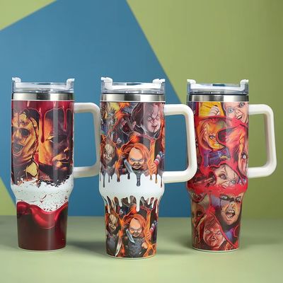 Regalos de negocios 40 oz personalizado Stanley de acero inoxidable de viaje con mango en cualquier color