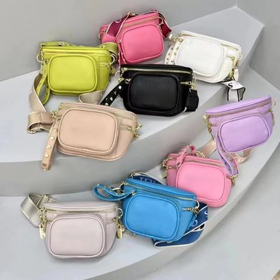 Bolso de cintura de cuerpo cruzado de cuero vintage de mango único para bolsos de hombro de cámara de mujer