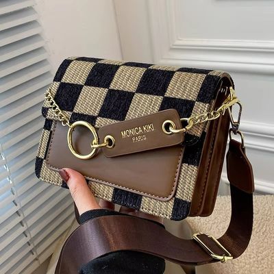 hombro 2024 bolso de lujo de diseño de mano tablero de ajedrez mini de tela de rebanada bolso de eslingas para mujeres