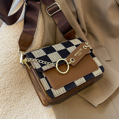 hombro 2024 bolso de lujo de diseño de mano tablero de ajedrez mini de tela de rebanada bolso de eslingas para mujeres