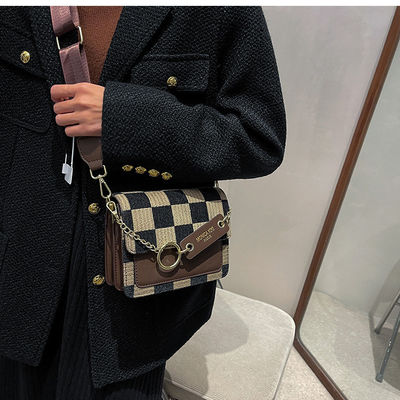 hombro 2024 bolso de lujo de diseño de mano tablero de ajedrez mini de tela de rebanada bolso de eslingas para mujeres