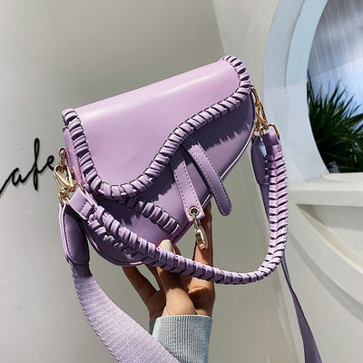Bolso de montura retro de hombro único de tejido artesanal Diseño femenino con correa ancha