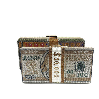 Resistente al agua Dollar Lock Money Clutch Elegante Mujeres Bolsos de Boda por Diseñador de Moda