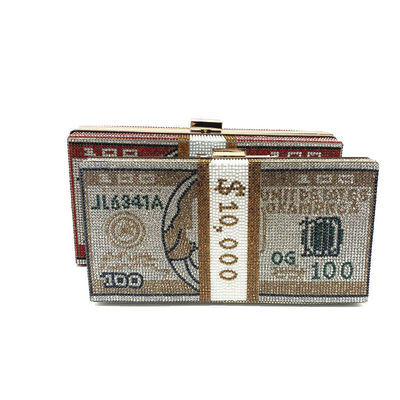 Resistente al agua Dollar Lock Money Clutch Elegante Mujeres Bolsos de Boda por Diseñador de Moda