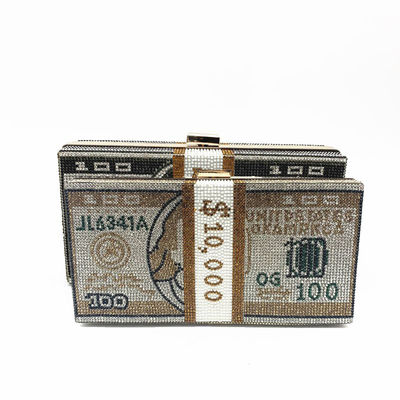 Resistente al agua Dollar Lock Money Clutch Elegante Mujeres Bolsos de Boda por Diseñador de Moda