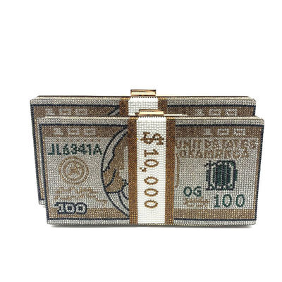 Resistente al agua Dollar Lock Money Clutch Elegante Mujeres Bolsos de Boda por Diseñador de Moda