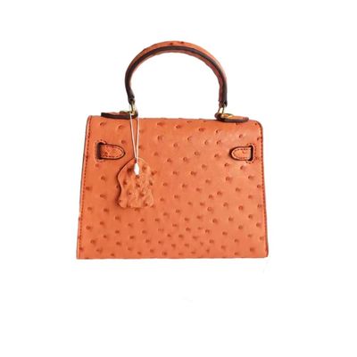 Color personalizado 22cm Mini Avestruz Kellyyy Final Bolso de hombro grande para mujeres Bolso de mano de damas