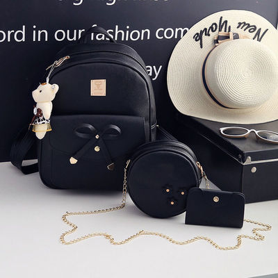 3 piezas Conjunto Bolso redondo Bolso de hombro Bolso de hombro Bolso de cuerpo cruzado para estilo femenino
