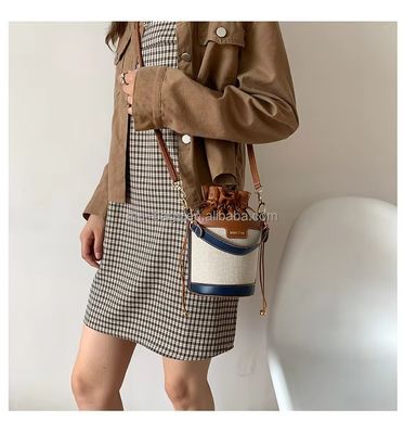 Elegante bolso de diseño de lujo para damas y niñas con cuero de cuerda y 2 colores