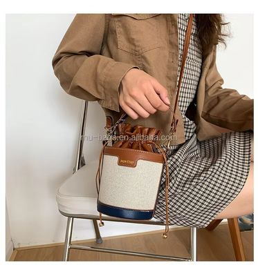 Elegante bolso de diseño de lujo para damas y niñas con cuero de cuerda y 2 colores