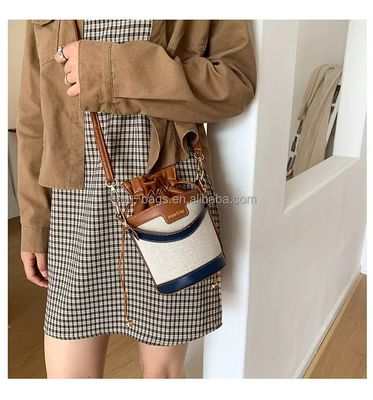 Elegante bolso de diseño de lujo para damas y niñas con cuero de cuerda y 2 colores