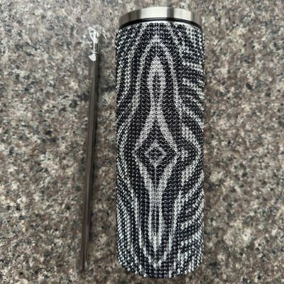Rhinestone Bling Diamante Brillante Acero inoxidable Tumbler térmico Grande para el café té agua cerveza incluye tapa y paja