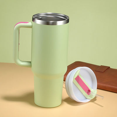 40oz de acero inoxidable de doble pared Stan de automóvil de viaje de metal Taza de café tumbler con mango