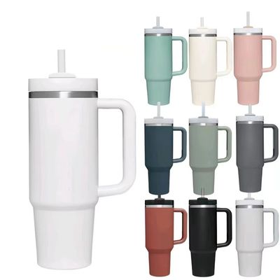 40oz de acero inoxidable de doble pared Stan de automóvil de viaje de metal Taza de café tumbler con mango