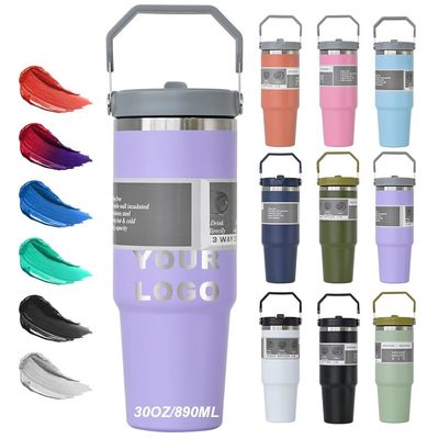 Paja con tapa Taza de café única personalizable 20oz 30oz BPA GRATIS Tazas de acero inoxidable