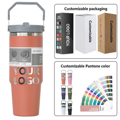 Paja con tapa Taza de café única personalizable 20oz 30oz BPA GRATIS Tazas de acero inoxidable