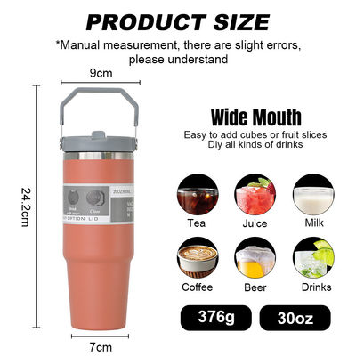 Paja con tapa Taza de café única personalizable 20oz 30oz BPA GRATIS Tazas de acero inoxidable