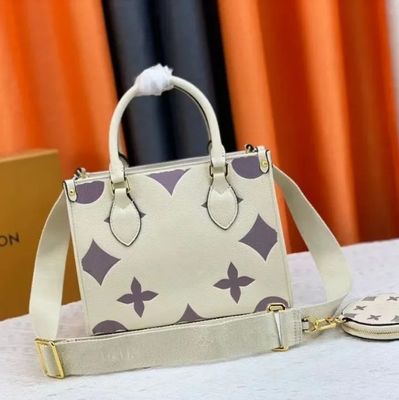 Bolso de mujer de cerradura con cuero genuino y diseño robusto de cuero duro