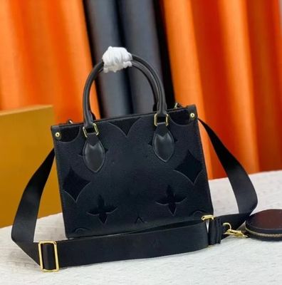 Bolso de mujer de cerradura con cuero genuino y diseño robusto de cuero duro