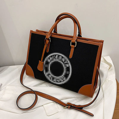 Bolso de tela de hombro único para mujeres con bolso de gran capacidad y cierre con cremallera