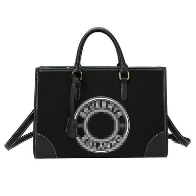 Bolso de tela de hombro único para mujeres con bolso de gran capacidad y cierre con cremallera