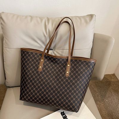 Bolso de mano de PU de gran capacidad de moda con tres asas