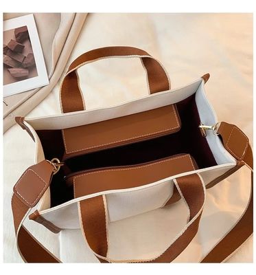 Tendencia Bolso de lienzo Mujeres Bolso de hombro de moda Bolso de hombro de gran capacidad Bolso de hombro único para mujeres