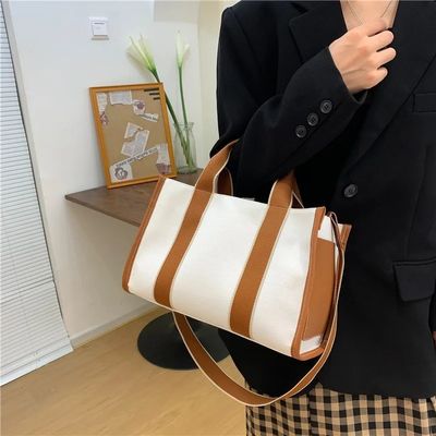 Tendencia Bolso de lienzo Mujeres Bolso de hombro de moda Bolso de hombro de gran capacidad Bolso de hombro único para mujeres
