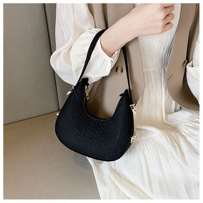 Material principal Feltro 2023 de patrón de cocodrilo Bolso Hobo de cuero PU para mujeres
