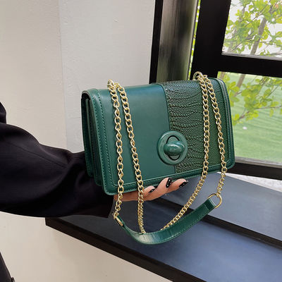 0.65kg de peso ligero PU poliéster Mano bolsas de cadena de diseño bolsos para un aspecto de moda