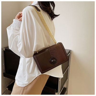 0.65kg de peso ligero PU poliéster Mano bolsas de cadena de diseño bolsos para un aspecto de moda