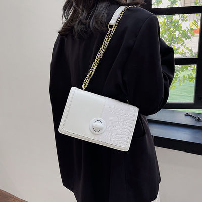 0.65kg de peso ligero PU poliéster Mano bolsas de cadena de diseño bolsos para un aspecto de moda