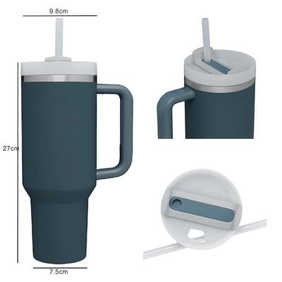 2.0 Beauchy Custom 40 oz de acero inoxidable vacío aislado taza de viaje con paja con tapa