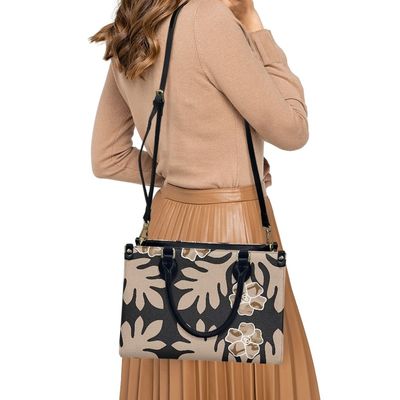 Bolsos de polinesia samoa tribal de piel floral personalizados para mujeres en tamaño estándar
