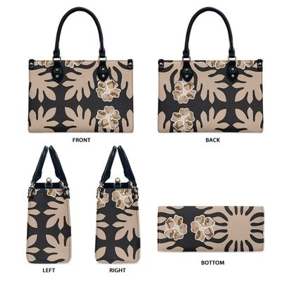 Bolsos de polinesia samoa tribal de piel floral personalizados para mujeres en tamaño estándar