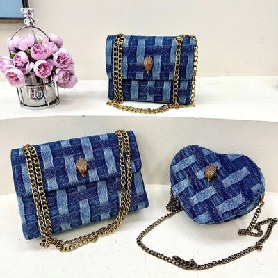 Líneas de tela cuadrada bolsos de cuerpo cruzado diseñador cabeza de águila mensajero para la moda