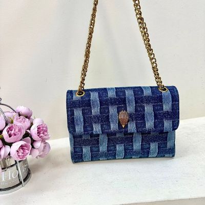 Líneas de tela cuadrada bolsos de cuerpo cruzado diseñador cabeza de águila mensajero para la moda