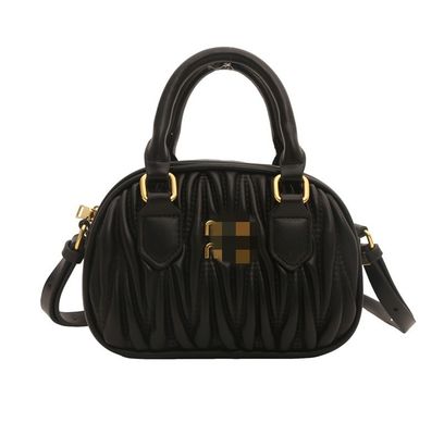 Bolso de Mensajería de Cuero Pequeño para Mujeres de Verano con Patrón Mini Plissado y Cierre postal