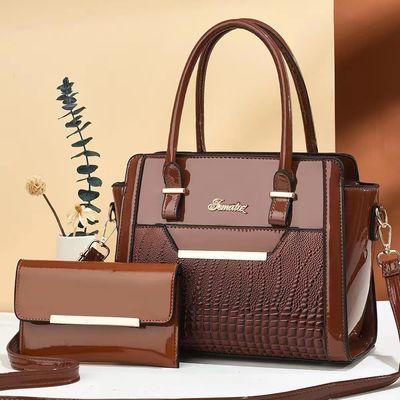 Temporada de invierno Bolsos de mano de gran capacidad para mujeres en cuero PU de patrón de cocodrilo