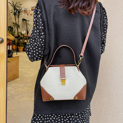 GHJ-26 Bolsos de moda de PU con cerradura para hombro de mujer Bolso de toque patrón de caramelo