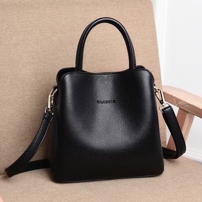 Bolso de cuero de tamaño mediano de mujer Bolso de diseño de hombro con patrón geométrico