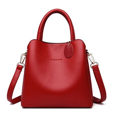 Bolso de cuero de tamaño mediano de mujer Bolso de diseño de hombro con patrón geométrico