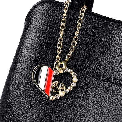 Bolso de cuero de tamaño mediano de mujer Bolso de diseño de hombro con patrón geométrico
