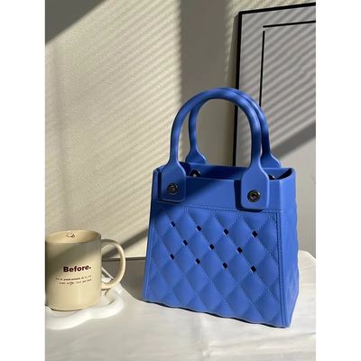 Moda estilo EVA de goma de silicona de mano de bolsa para mujeres de verano de la mujer de la playa bolso en negro