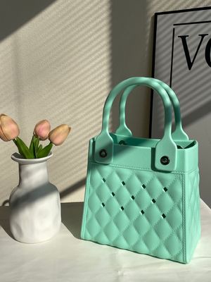 Moda estilo EVA de goma de silicona de mano de bolsa para mujeres de verano de la mujer de la playa bolso en negro