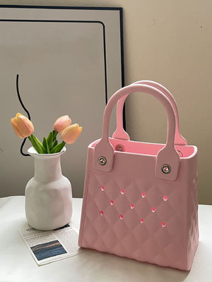 Moda estilo EVA de goma de silicona de mano de bolsa para mujeres de verano de la mujer de la playa bolso en negro