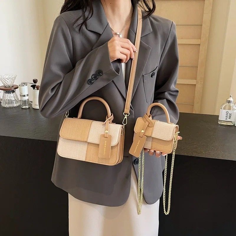 Bolsos de playa elegantes para mujeres Bolso de PVC de gran capacidad con cremallera y dos correas