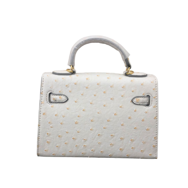 Color personalizado 22cm Mini Avestruz Kellyyy Final Bolso de hombro grande para mujeres Bolso de mano de damas